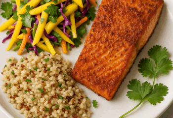 Crispy Baked Salmon with Mango-Cilantro Slaw Meal