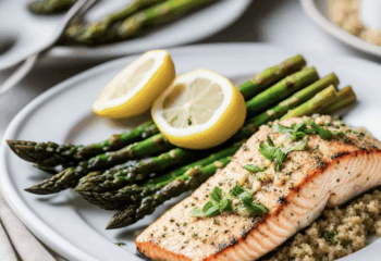 Lemon Dill Grilled Salmon with Asparagus & Quinoa