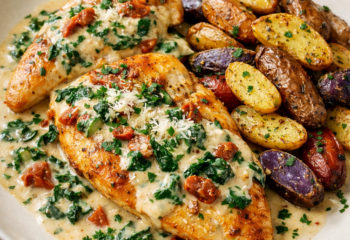 Tuscan Chicken with Spinach Cream Sauce Meal